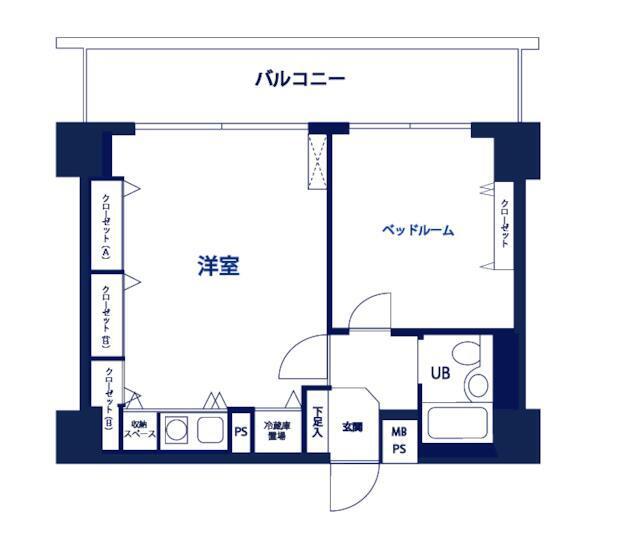 ライオンズプラザ新横浜(1LDK/4階)の間取り写真