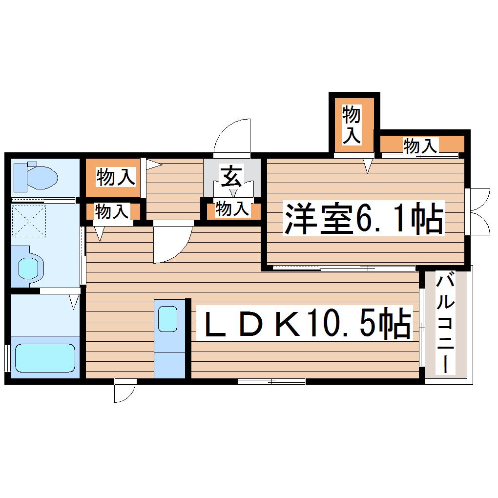 トスカーナII(1LDK/1階)の間取り写真