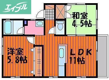 大福プランドール(2LDK/2階)の間取り写真