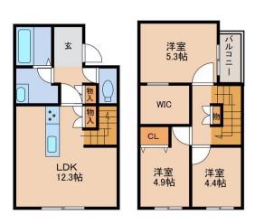 CASAサウス II(3SLDK/1階)の間取り写真