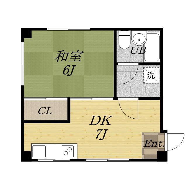杉本マンション(1DK/4階)の間取り写真