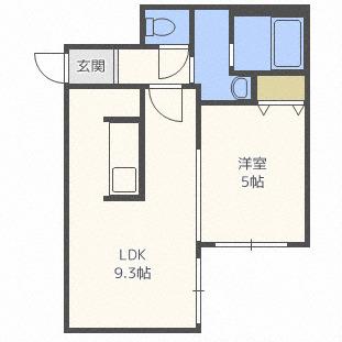 ガーデンコート栄町(1LDK/4階)の間取り写真