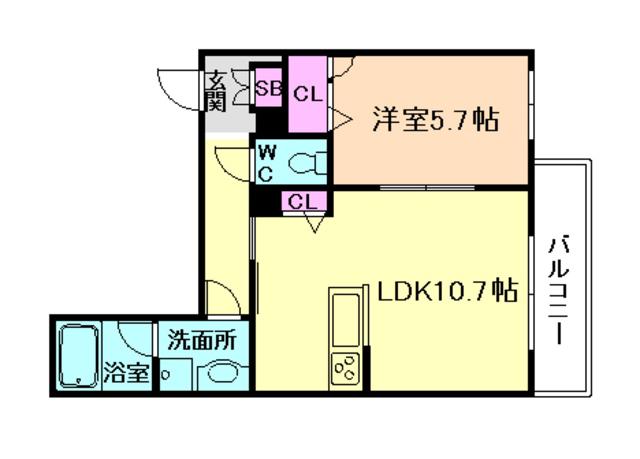 メゾン・ド・エール(1LDK/3階)の間取り写真