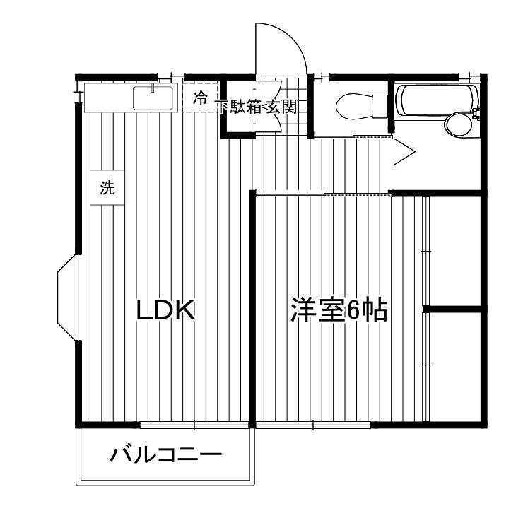 メゾン・セル(1LDK/2階)の間取り写真