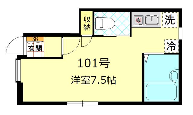 K-HOUSE北小岩(ワンルーム/1階)の間取り写真