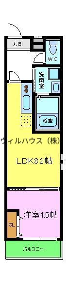 フジパレス高石1番館(1LDK/1階)の間取り写真