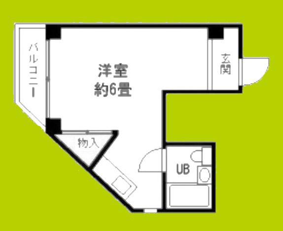 ルンルン桃ヶ池(ワンルーム/2階)の間取り写真