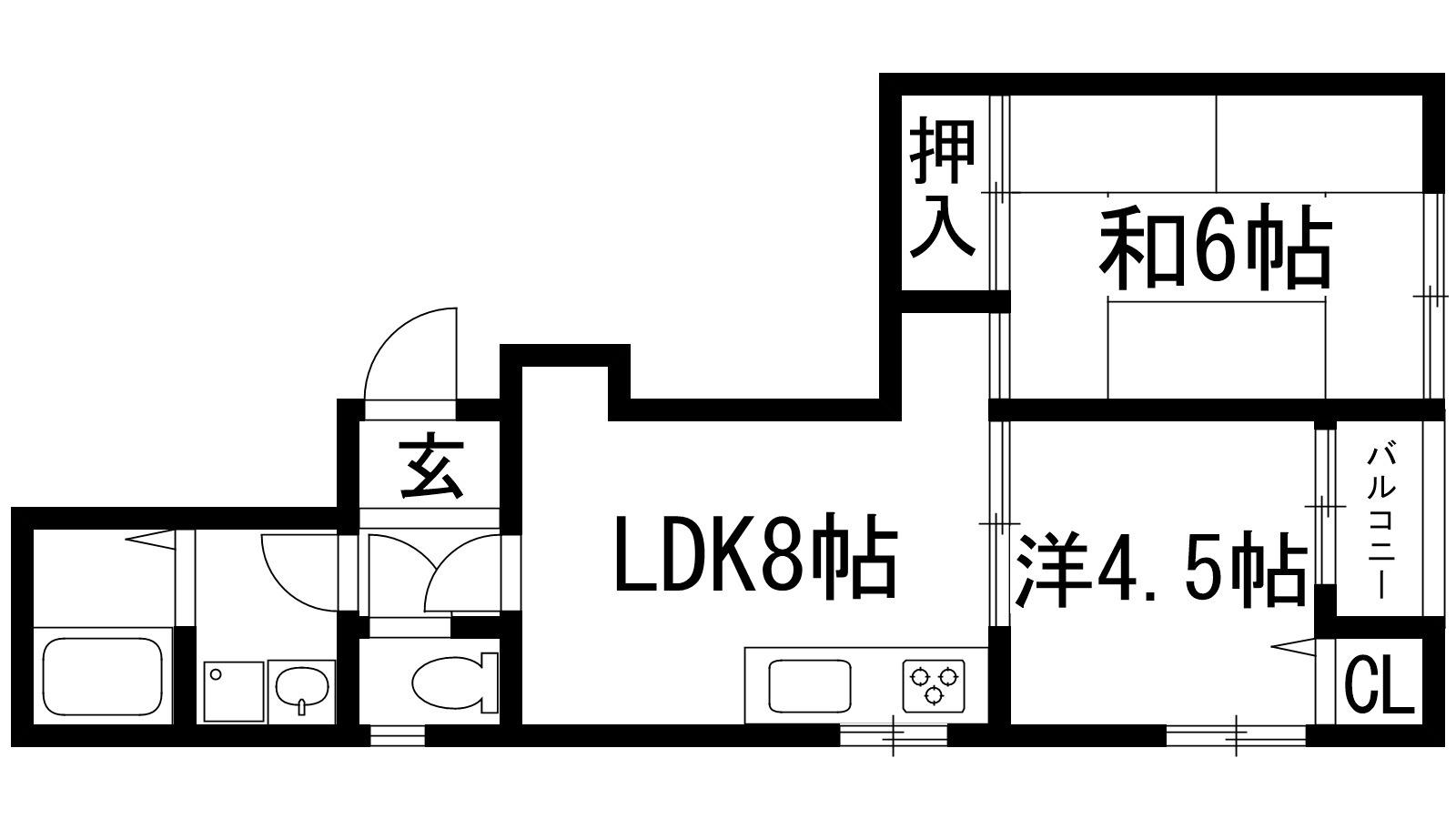アーバンステージ生瀬(2LDK/1階)の間取り写真