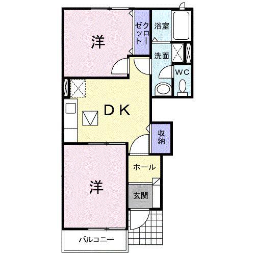 サンブリーズC(2DK/1階)の間取り写真