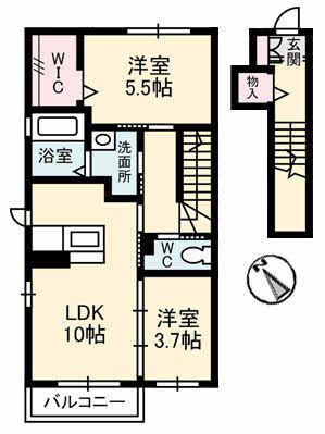 ＪＲ予讃線 丸亀駅 徒歩20分 2階建 築13年(2LDK/2階)の間取り写真