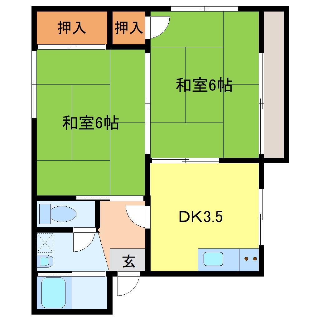 メゾンT(2DK/2階)の間取り写真