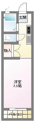 となりの花きゃべつ(1K/4階)の間取り写真