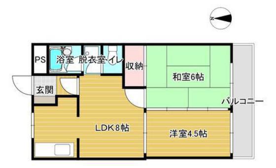 坂本ビル(2LDK/1階)の間取り写真