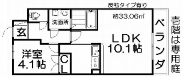 プランドール(1LDK/2階)の間取り写真
