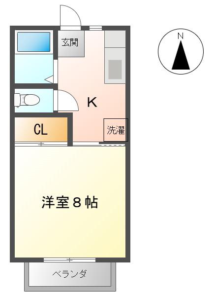 ハイム・シャブリエ C(1K/1階)の間取り写真