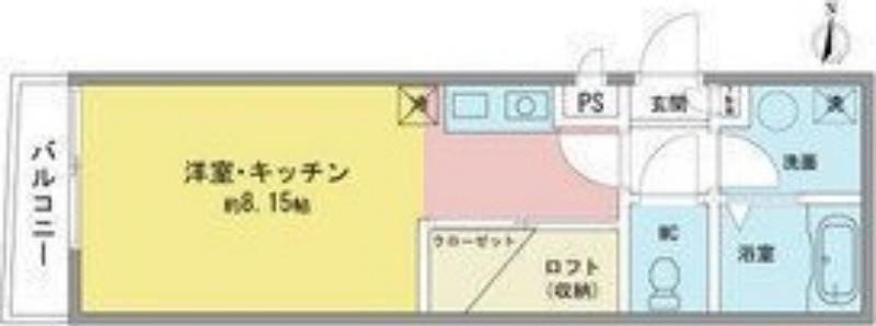ノヴェル東別院(1K/2階)の間取り写真