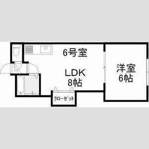 ハニサクル麻生(1DK/2階)の間取り写真