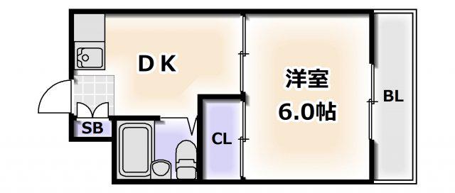 ラパンジール大国III(1DK/12階)の間取り写真
