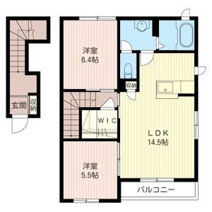 LE SOLEIL I(2LDK/2階)の間取り写真