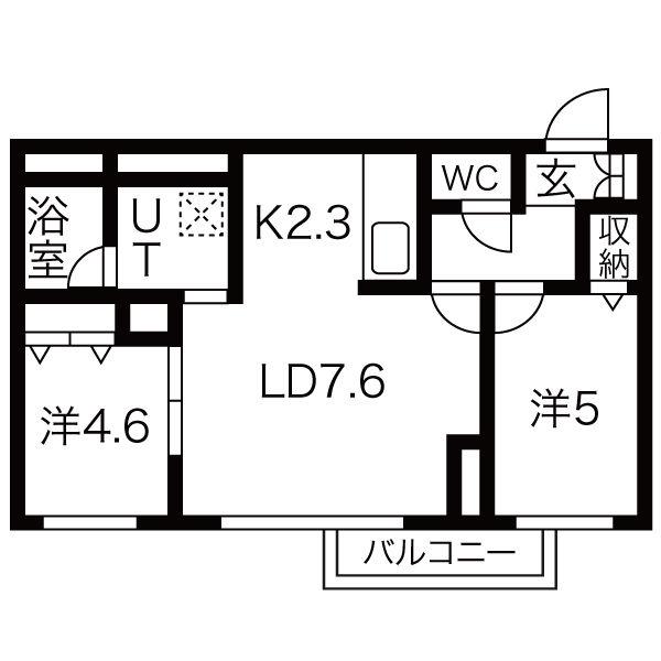 PRENDRE SOUEN(2LDK/2階)の間取り写真