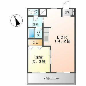 ISSA(1LDK/3階)の間取り写真