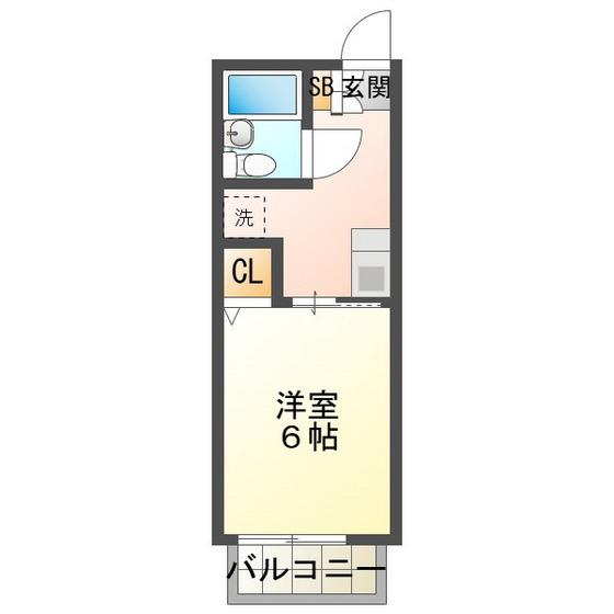 近鉄湯の山線 中川原駅 徒歩13分 2階建 築31年(1K/1階)の間取り写真