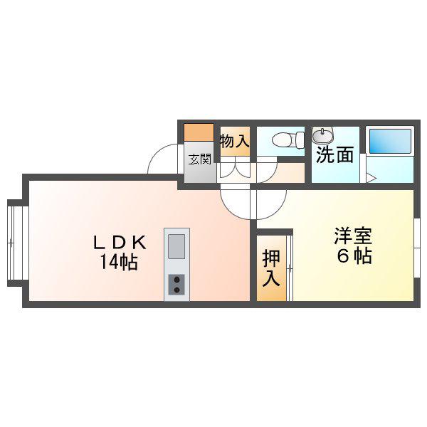 レジオンドヌールII(1LDK/1階)の間取り写真