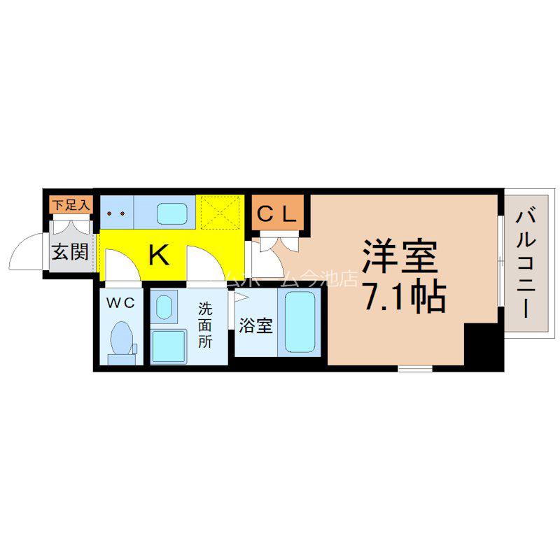 VANCOUVER1118大曽根(1K/4階)の間取り写真