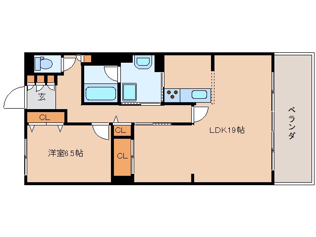 りーべる王寺東館(1LDK/9階)の間取り写真