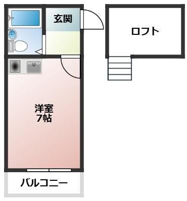 エステ-ト西川口I(ワンルーム/2階)の間取り写真