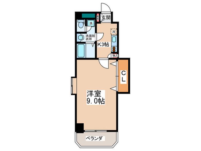 エクセラン谷町(1K/5階)の間取り写真