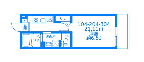 BEYOND菊名(1K/2階)の間取り写真