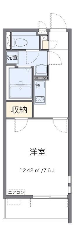 氷川の杜(1K/2階)の間取り写真