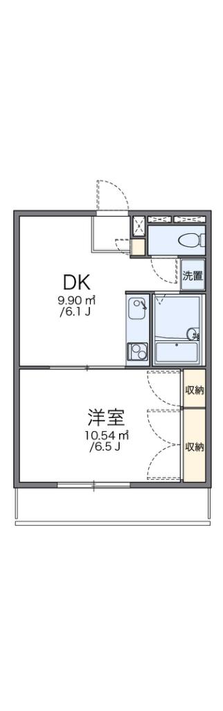 レオパレスラ・フォンティーヌ(1DK/2階)の間取り写真