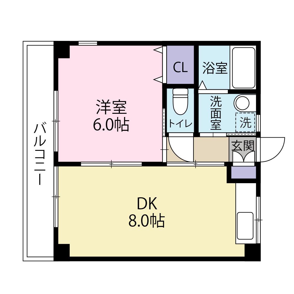 パールハイツ(1DK/2階)の間取り写真