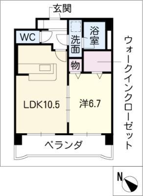ラコンテ平安(1LDK/3階)の間取り写真