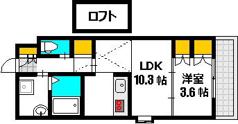 ルナレガロ(1LDK/7階)の間取り写真