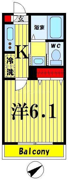 SORDIO(1K/3階)の間取り写真