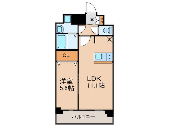 プレサンス十条凛華(1LDK/7階)の間取り写真