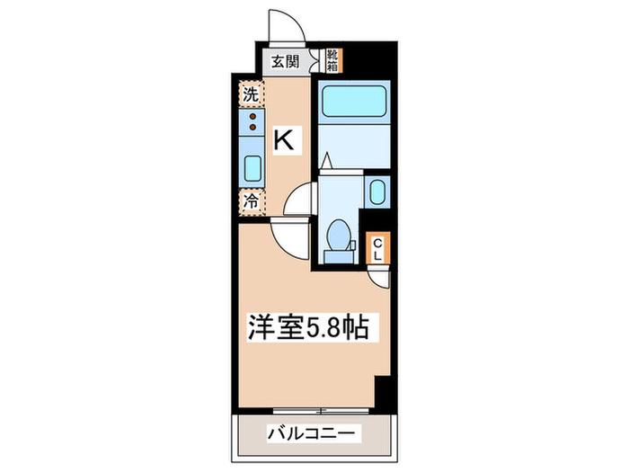 NーSTAGE INAGI(1K/1階)の間取り写真