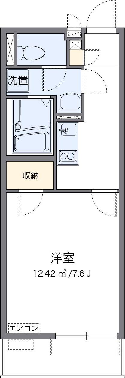 クレイノフェリーチェ(1K/4階)の間取り写真