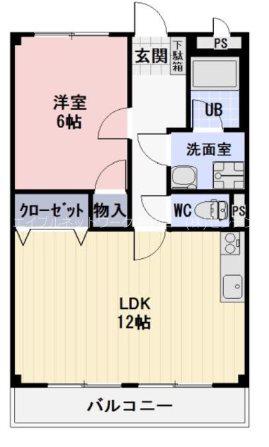 LIMPIAガーデンハイツ21(1LDK/2階)の間取り写真