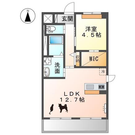グランドソレイユ(1LDK/3階)の間取り写真