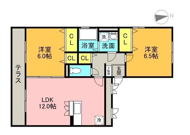 パストラル(2LDK/1階)の間取り写真