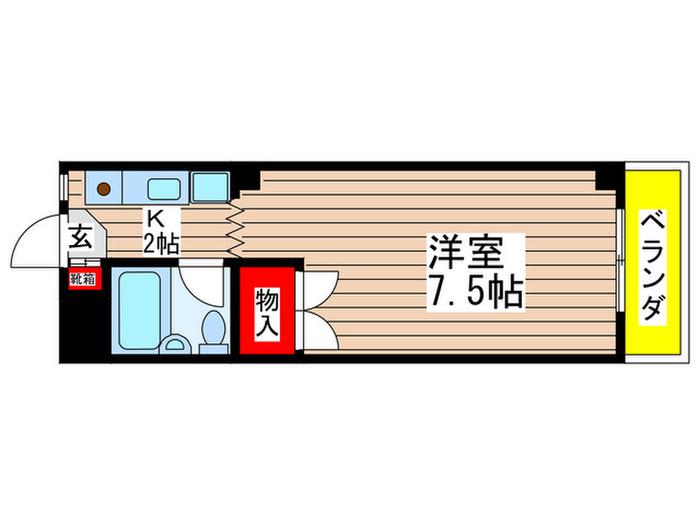 サンサーラ宝山(ワンルーム/2階)の間取り写真