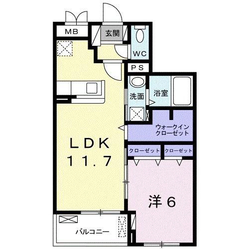 サフィア花小金井(1LDK/4階)の間取り写真