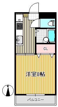ミルディエス新坂町(1K/3階)の間取り写真
