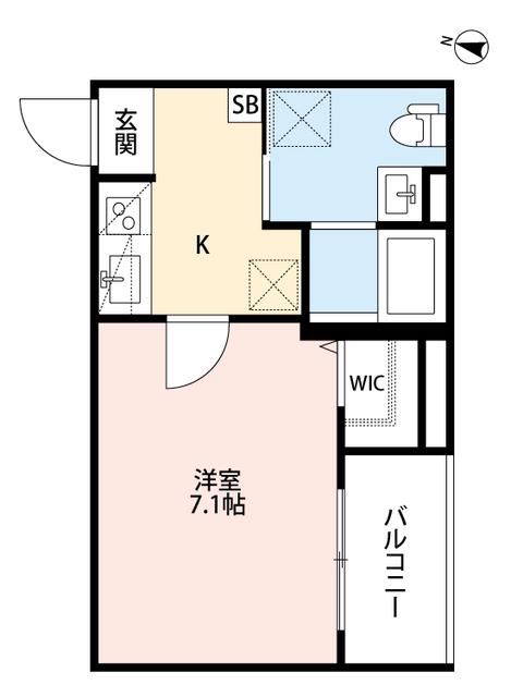LUNASOL(1K/2階)の間取り写真