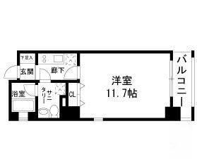TINO汐留(1K/4階)の間取り写真