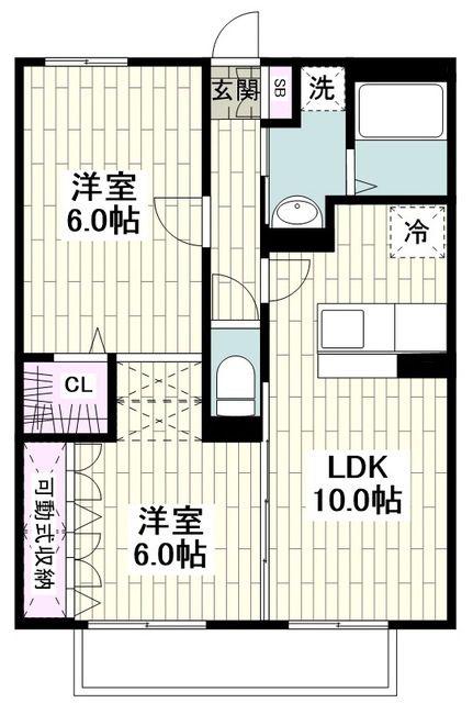 ルミエール(2LDK/2階)の間取り写真
